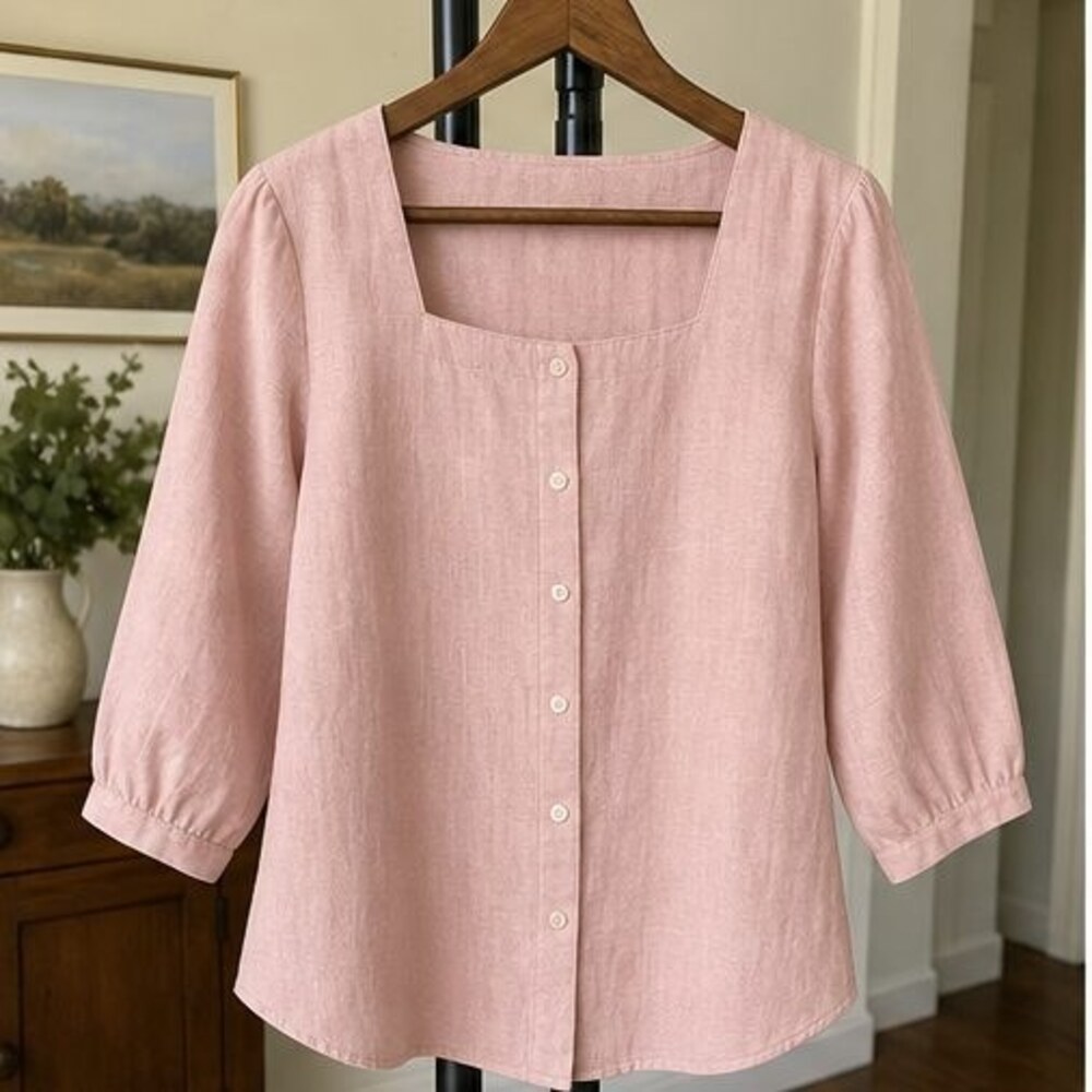 Blush Button Blouse